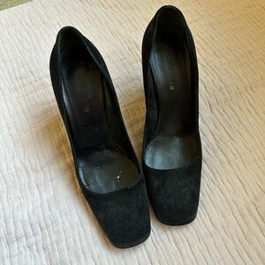 Vintage Jil Sander Black Suede Heels